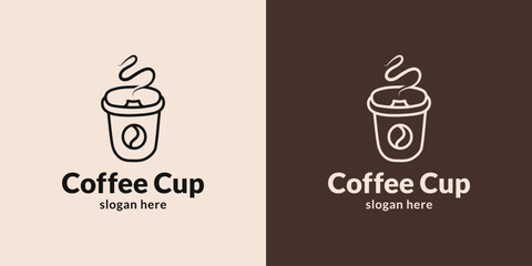 Modern coffee cup logo. Elegant design.