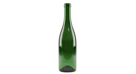 Green wine bottle against black background