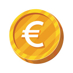 Obraz premium Golden euro coin currency symbol money