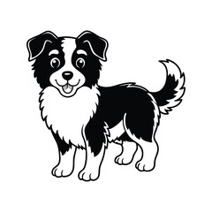 Fototapeta premium Happy black and white dog standing puppy border collie
