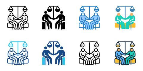 Elder Law icon set multiple style collection 
