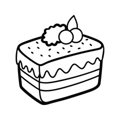 Rectangular cake with cherries and cream topping dessert sweet