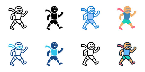 Healthy Aging icon set multiple style collection 
