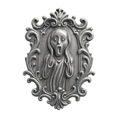 PNG Ornate silver ghostly figure