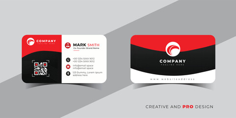 Modern business card design with qr code and company logo
