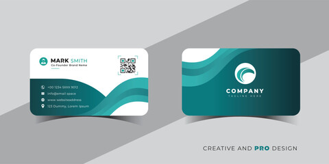 Modern business card design with qr code and company logo