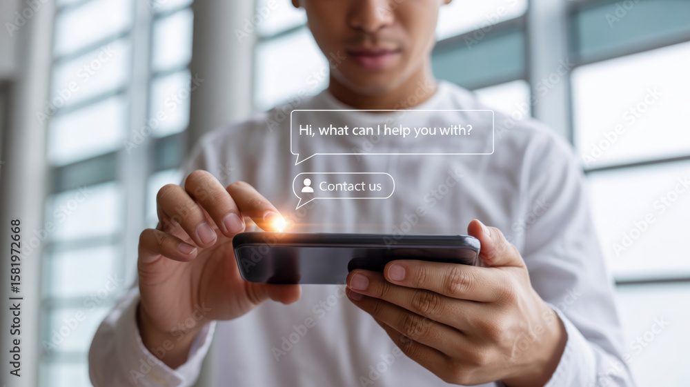 Aufkleber ai customer support for ecommerce. customer support chatbot artificial intelligence mobile technolog