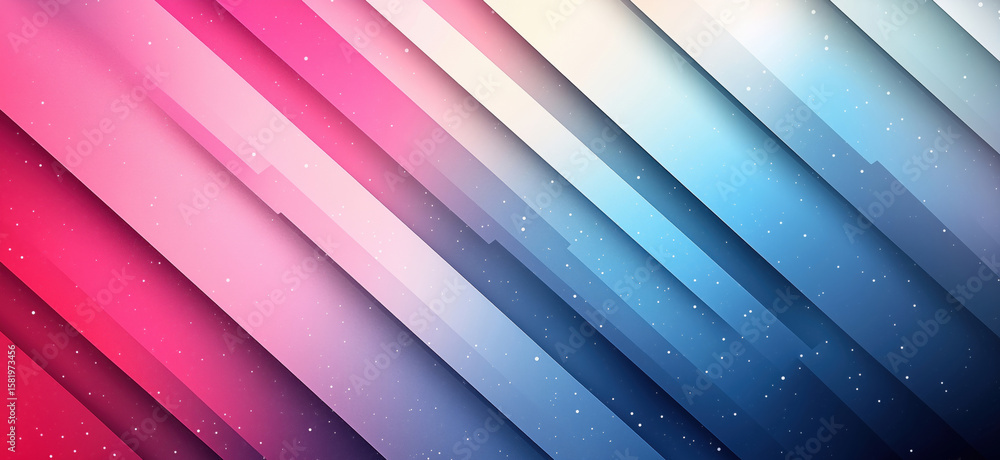 Poster colorful abstract diagonal stripes with gradient and starry background.