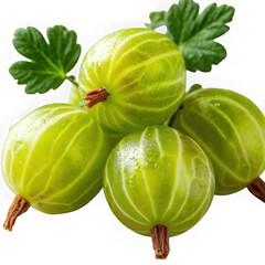 Pile of fresh gooseberries isolated on transparent background