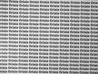 Words Crisis Seamless print on paper for business background.