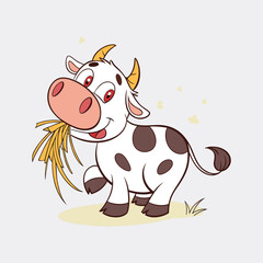 cow cartoon clipart white background 
