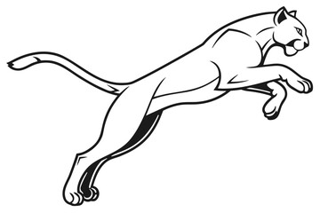 A powerful panther in a dynamic leaping motion