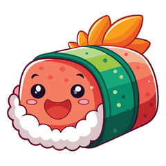 Obraz premium Sushi cartoon vector illustration