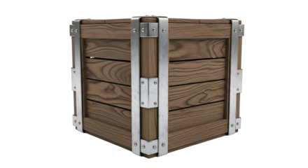 Wooden crate against black background