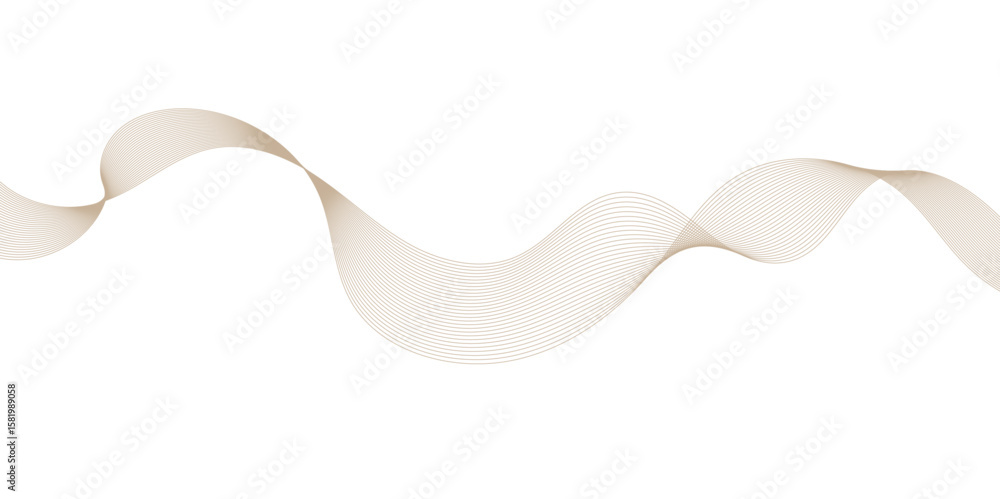 Poster beige wave design creates flowing and dynamic visual effect on a white background, adding a touch of