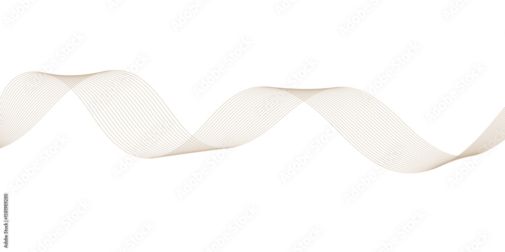Poster beige wave design creates flowing and dynamic visual effect on a white background, adding a touch of