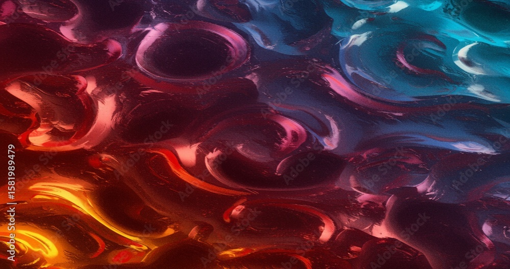 Poster a captivating abstract texture featuring swirling, fluid forms in a mesmerizing blend of orange, red