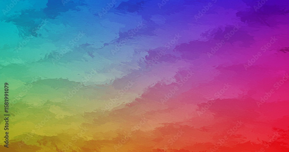 Poster an abstract background with a textured appearance and a vibrant rainbow gradient, smoothly transitio