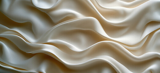 Fototapeta premium Elegant draped silk fabric with soft waves and subtle sheen for textile design.