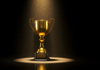 Golden Trophy Cup Symbol of Success and Achievement | Award Ceremony Recognition for Business, Sports, and Competitions