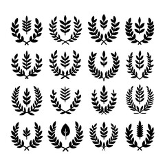 laurel sign silhouette, laurel sign vector