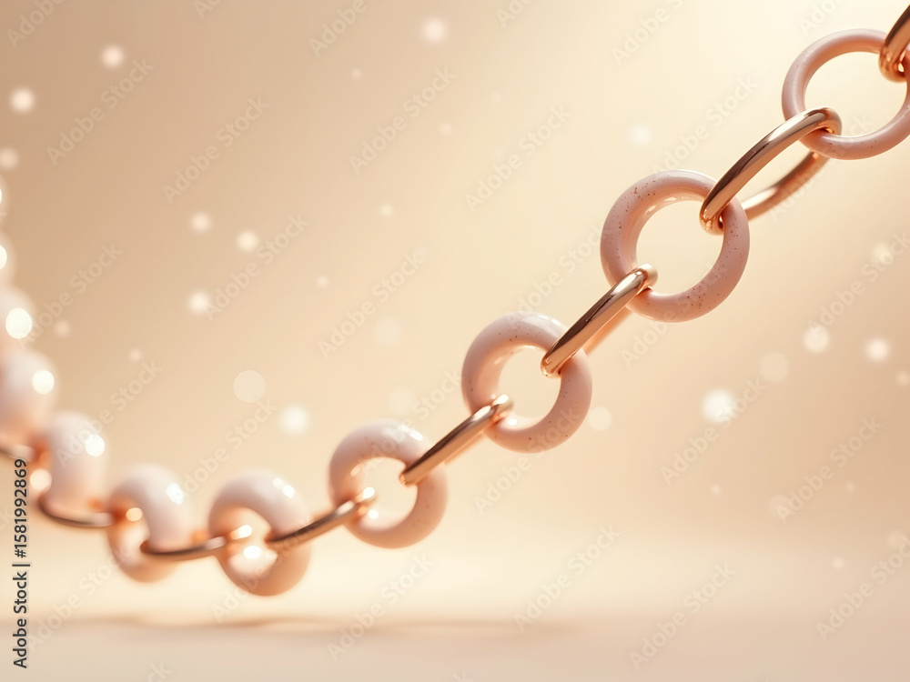Fototapete Ethereal Loop, A Delicate Chain of Intricately Linked Elements Displaying Unity and Interconnectedness on Soft Background