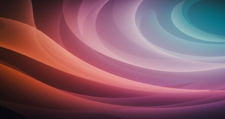 Obraz premium Abstract background featuring flowing gradient waves in shades of orange, pink, purple, and blue. Soft, curved lines create a dynamic and modern aesthetic.