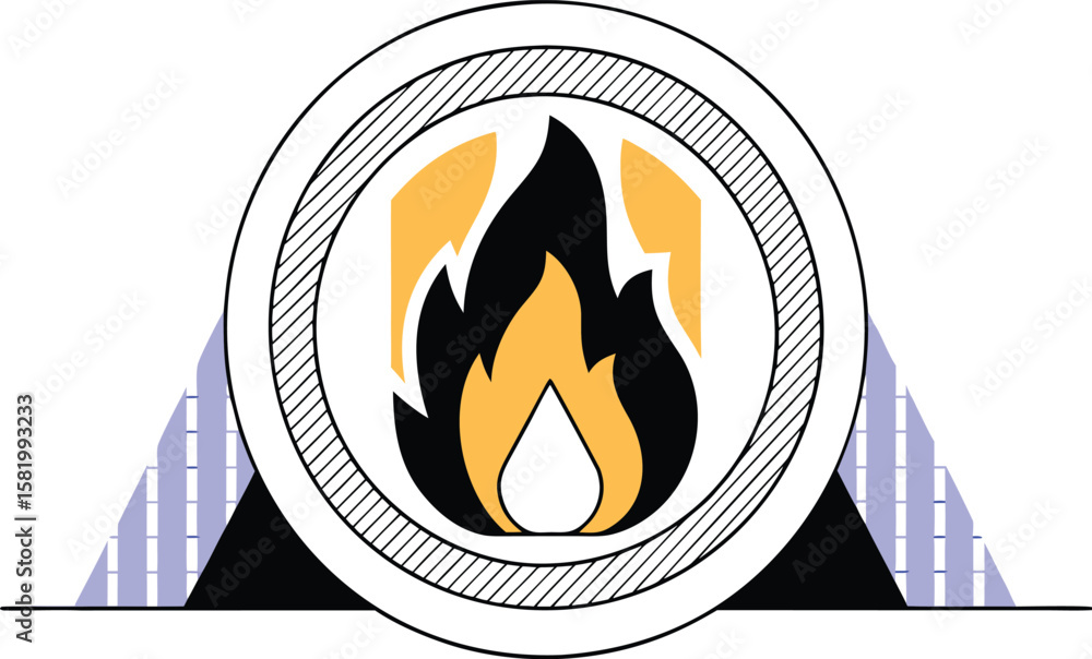 Aufkleber a striking graphic element representing fire suitable for digital and print applications featuring b