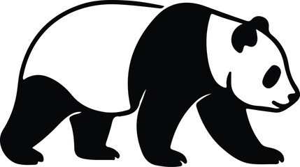 Silhouette panda bear walking animal wildlife conservation Vector Illustrator © AbuSadat