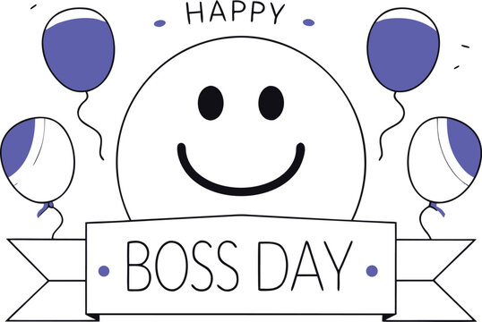 Joyful boss day celebration greeting card design for social media sharing and personal messages - Powered by Adobe