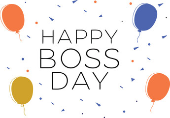 Joyful boss day celebration social media greeting card design featuring festive elements and typography