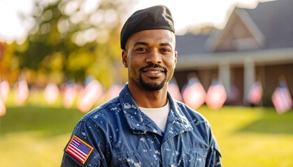Portrait of a smiling soldier