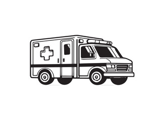 Naklejka premium Clean ambulance transport icon in 2D vector style