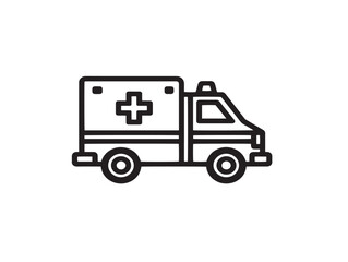 Flat ambulance vector drawing with minimal details