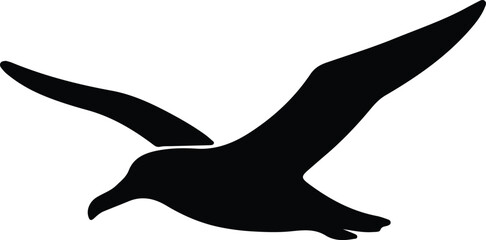 Silhouette seagull flying gracefully in the air Vector Illustrator © AbuSadat