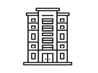 Minimalist line art of apartment building vector