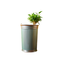 Resilience: A Small Plant Growing from a Trash Can