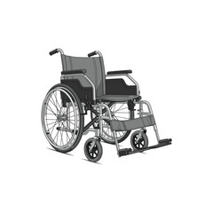 Fototapeta premium A grayscale illustration of a standard manual wheelchair.