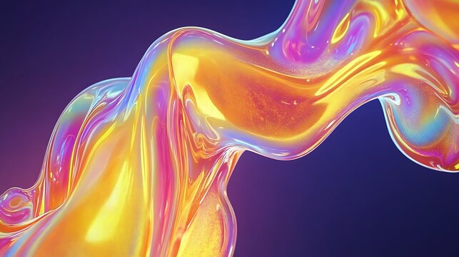 Abstract flowing iridescent liquid