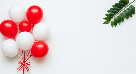 Obraz premium minimalist red and white ballon decoration