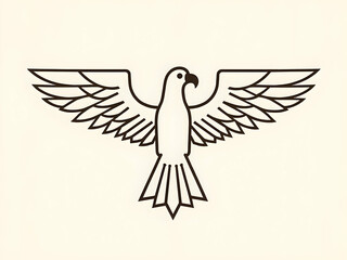 Fototapeta premium Striking geometric eagle illustration with sharp angular lines conveying strength and precision in minimalist style