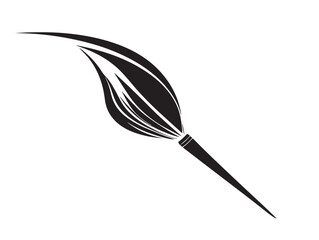 Artistic brush vector icon with elegant line art