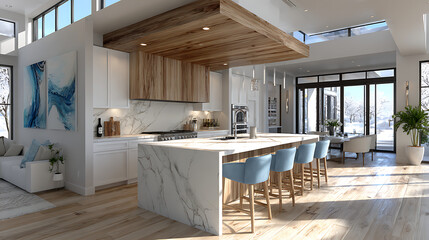 Modern interior with cozy kitchen