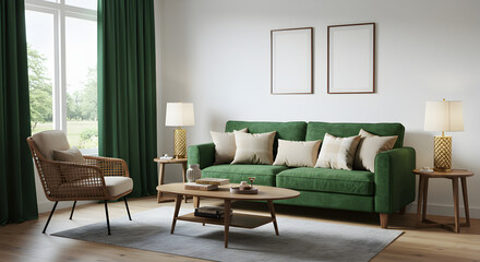 modern living room with elegant sofa and interior