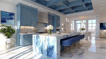 Scandinavian inspired kitchen with island