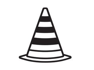 Clean barrier cone traffic icon in flat vector art