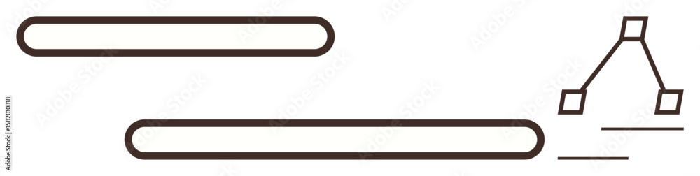 Aufkleber connected rounded lines forming a flow diagram with branching decision tree nodes. ideal for workflo
