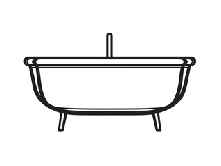 Clean vector bathtub drawing with minimal line art