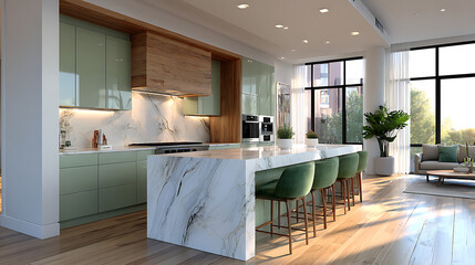 Contemporary home kitchen space