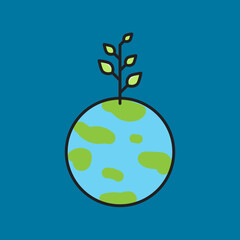 earth grow plant go green vector